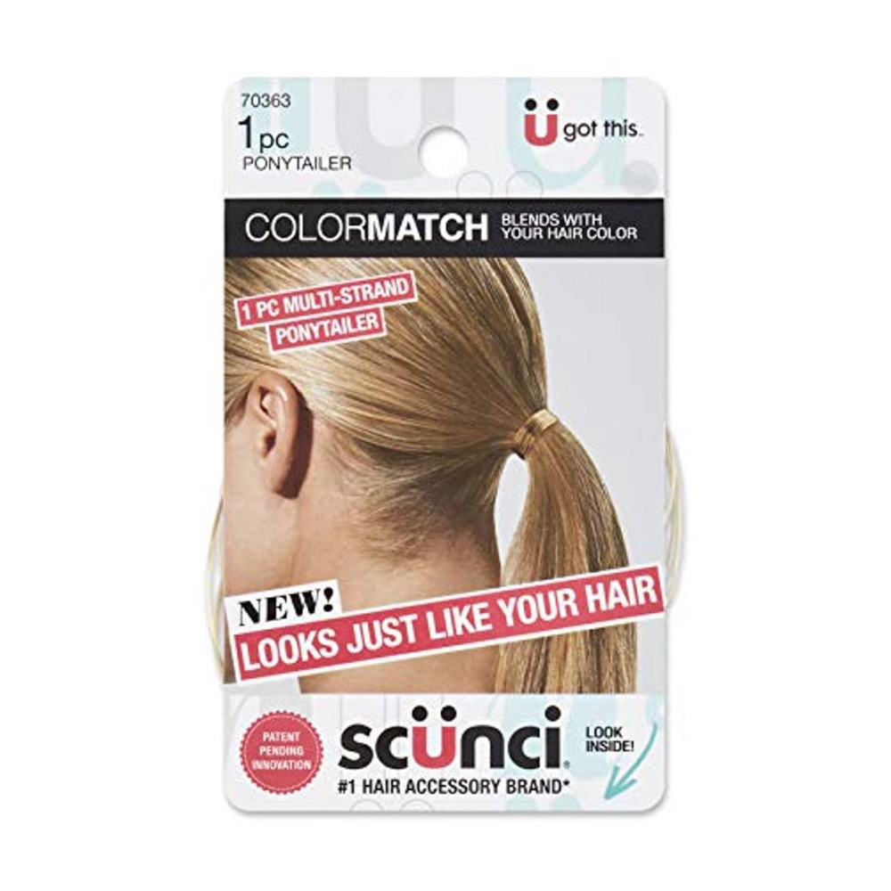 Scunci Color Match Multi-Strand Ponytailer Hair Elastic, Blonde
